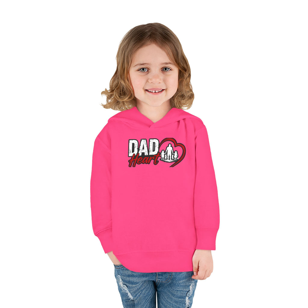 Toddler Hoodie — "Dad Heart" Superhero Bear Pullover