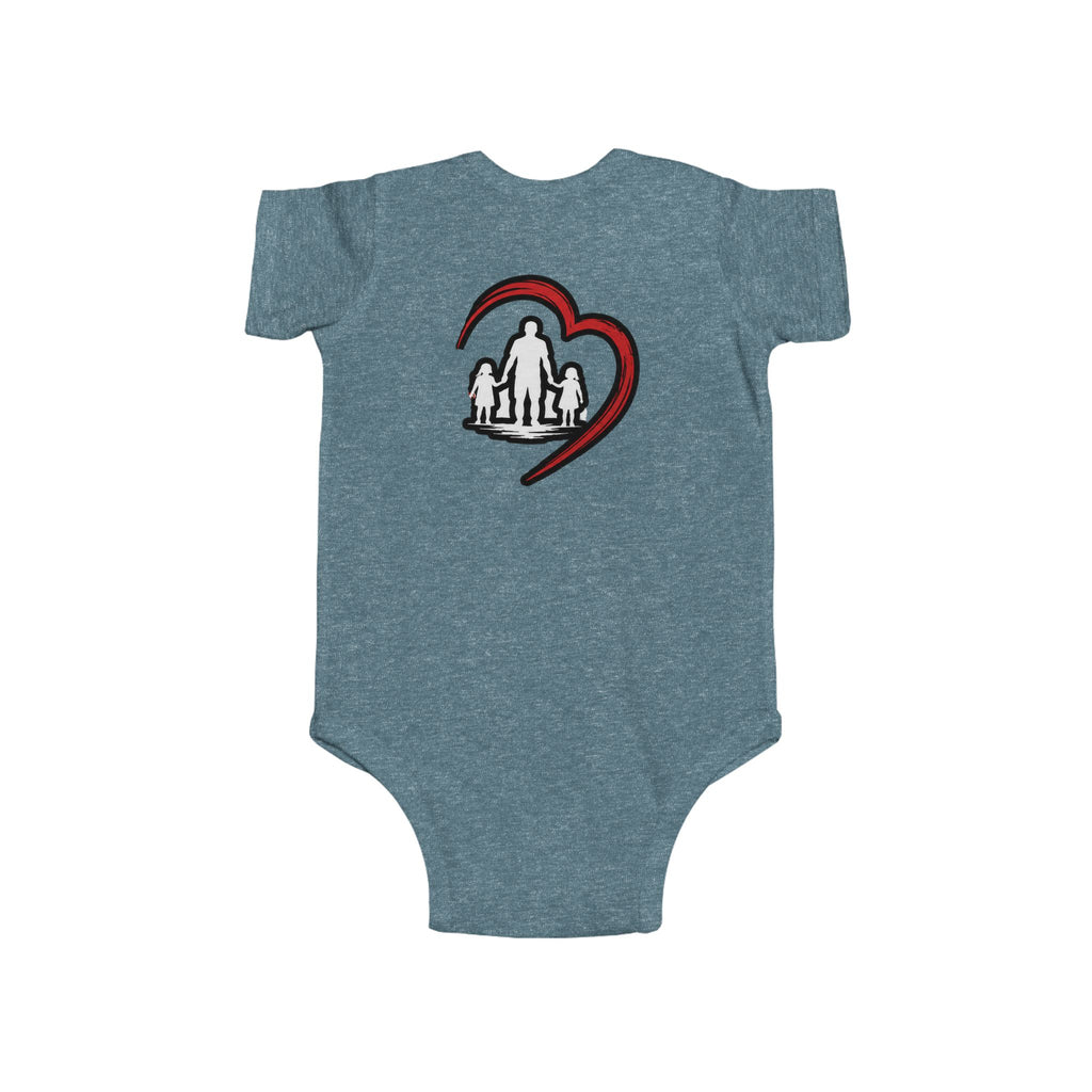 Baby Bodysuit - Superhero Teddy Bear with Heart Family Graphic