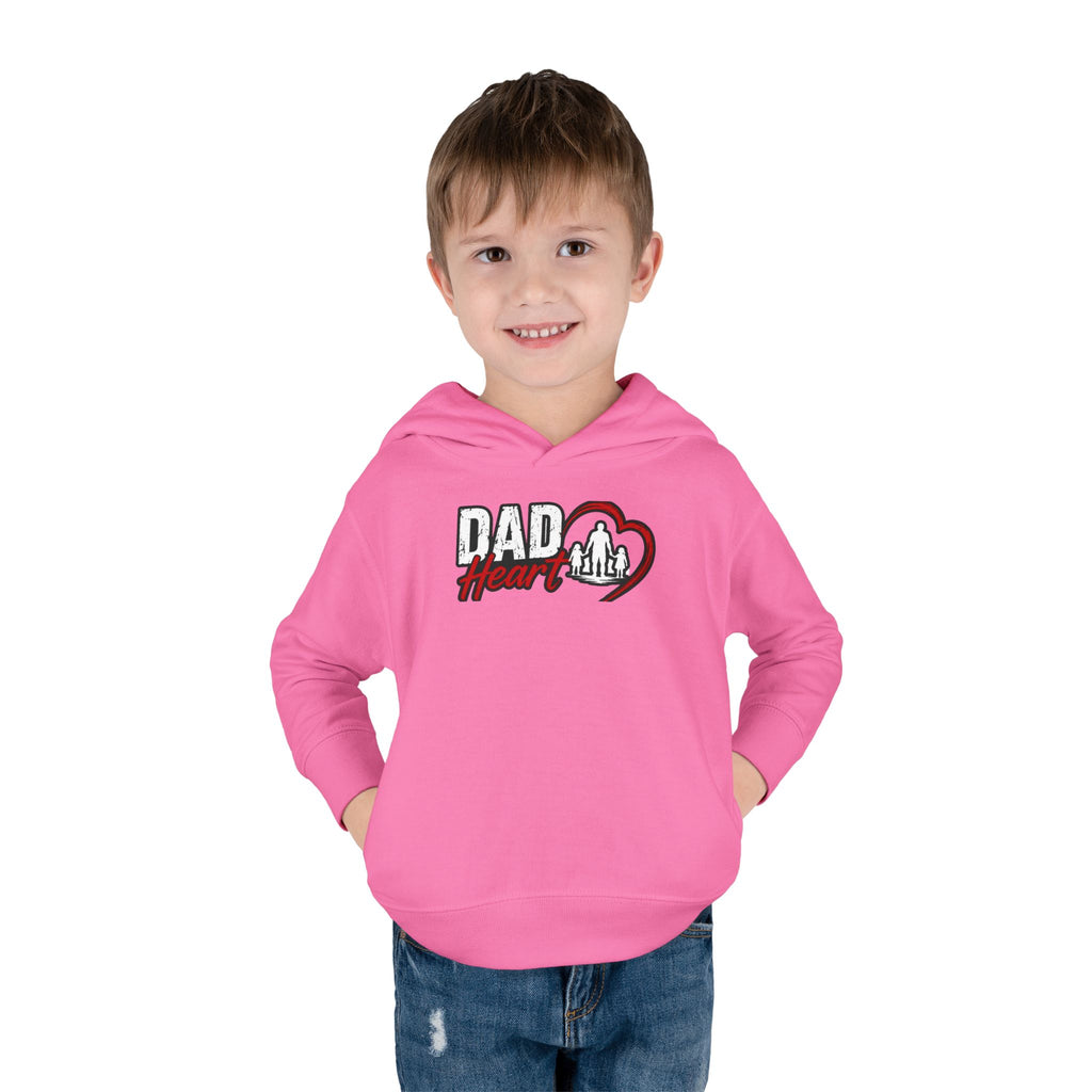 Toddler Hoodie — "Dad Heart" Superhero Bear Pullover
