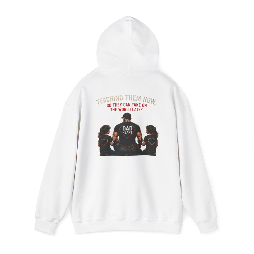 Dad Life Hoodie — 'Dad Heart' Father & Kids Matching Hoodie, 'Teach Them Now' Family Father's Day Gift