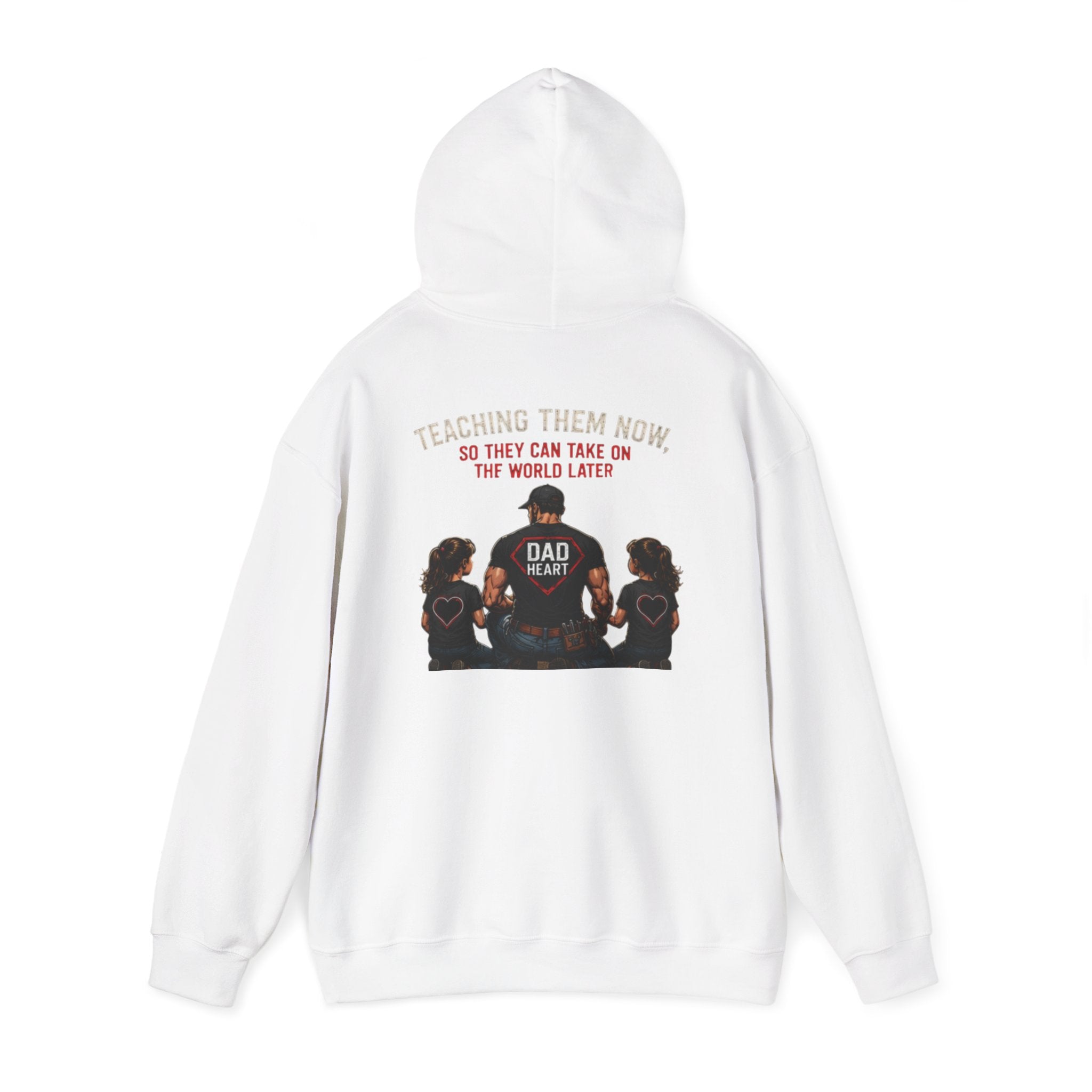 Dad Life Hoodie — 'Dad Heart' Father & Kids Matching Hoodie, 'Teach Them Now' Family Father's Day Gift