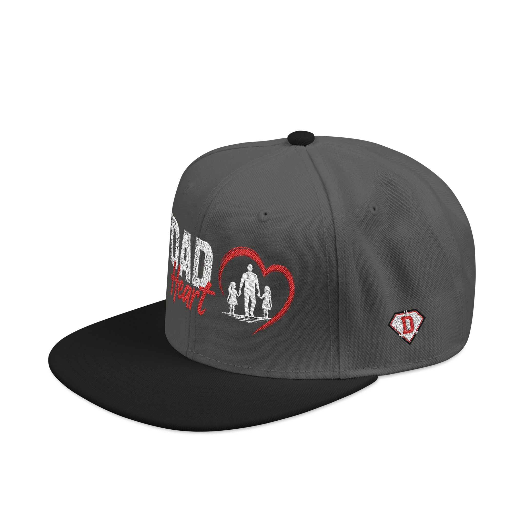 Embroidered Snapback Hat — Red Heart & Band Logo