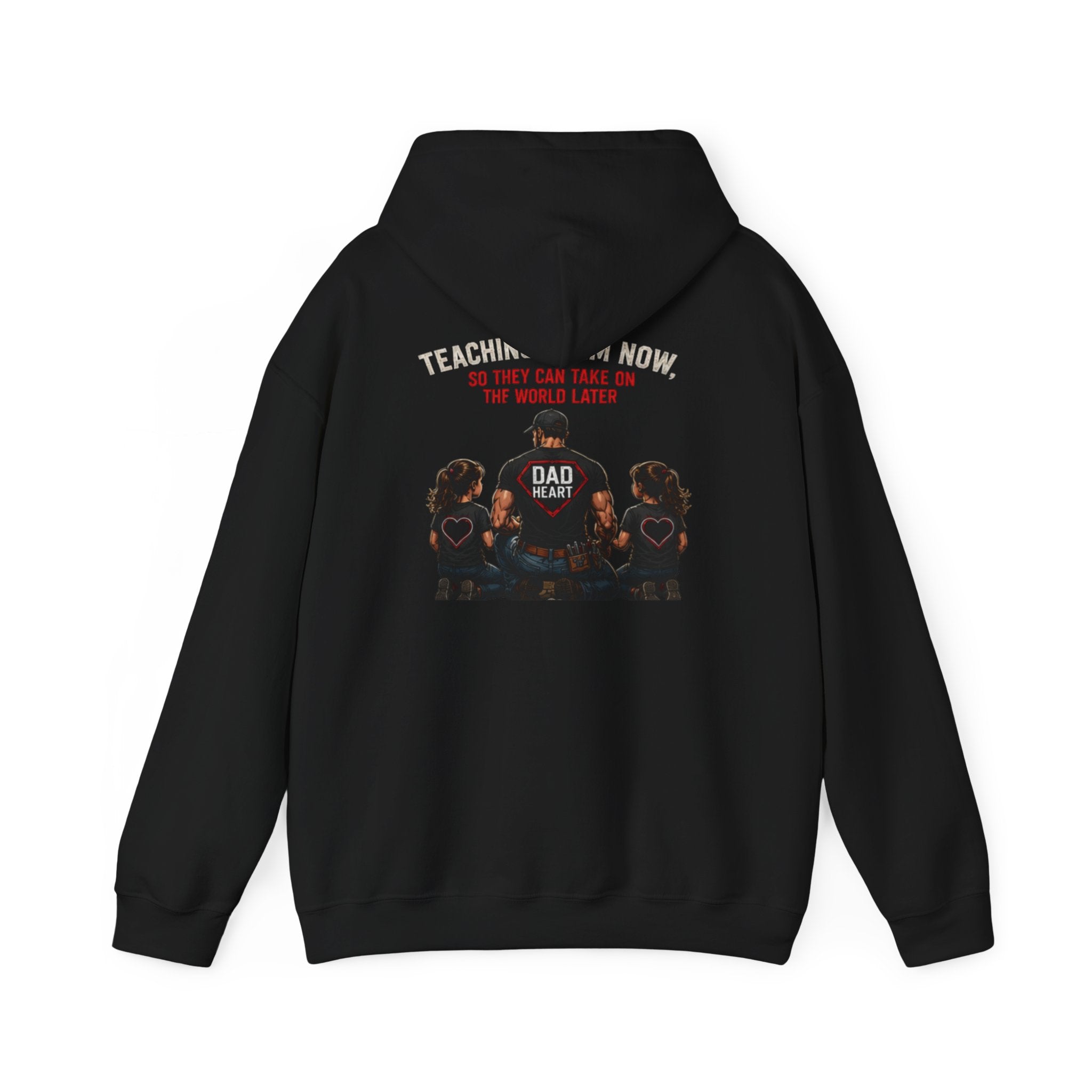 Dad Life Hoodie — 'Dad Heart' Father & Kids Matching Hoodie, 'Teach Them Now' Family Father's Day Gift