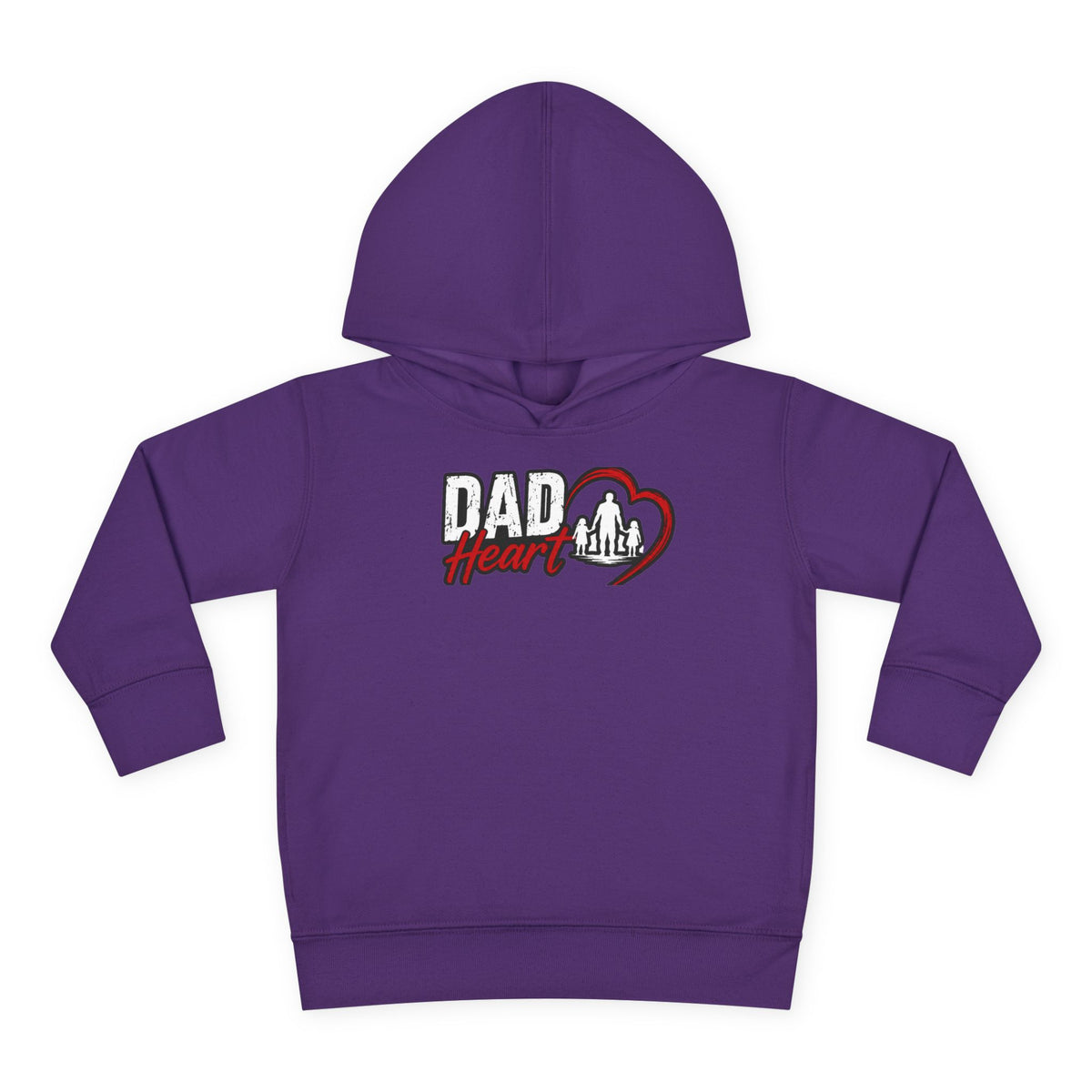 Toddler Hoodie — "Dad Heart" Superhero Bear Pullover