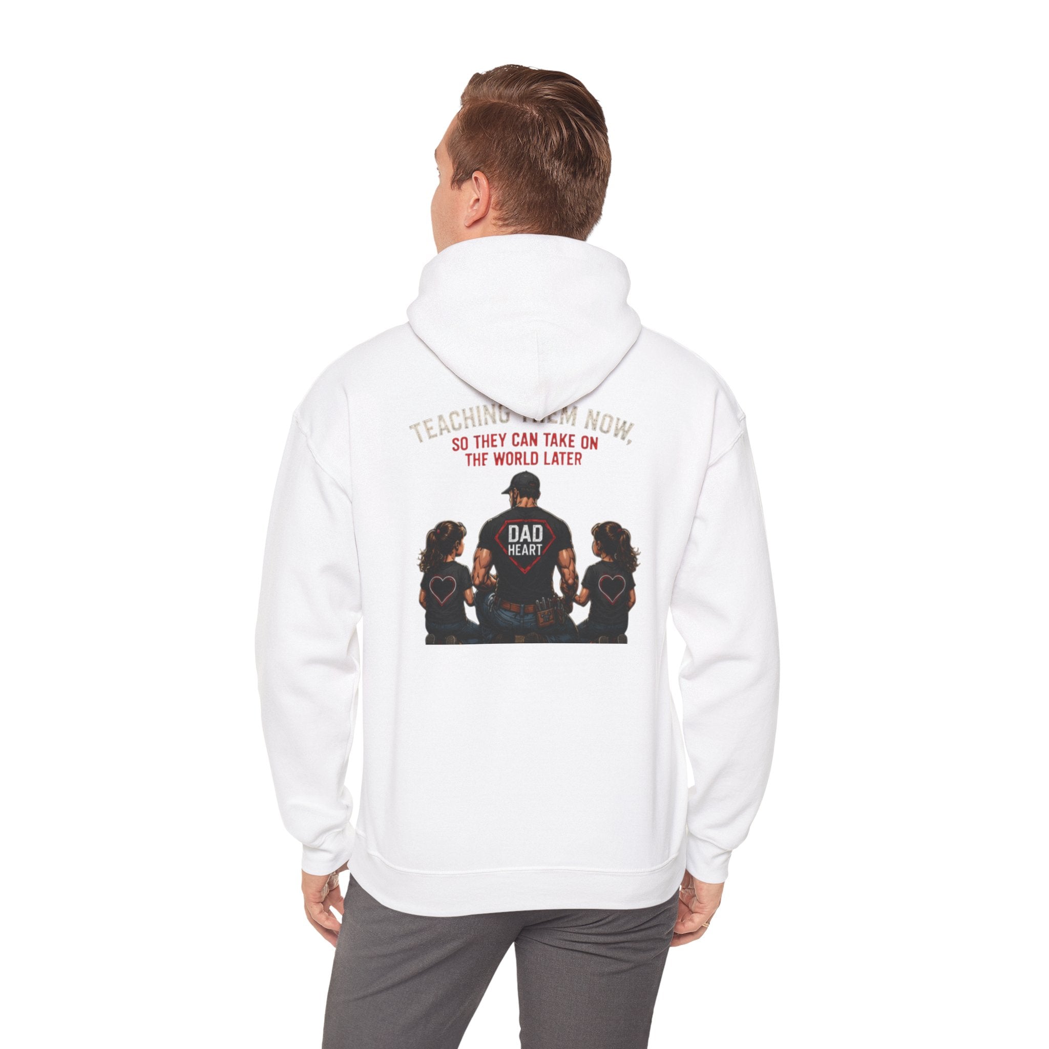 Dad Life Hoodie — 'Dad Heart' Father & Kids Matching Hoodie, 'Teach Them Now' Family Father's Day Gift