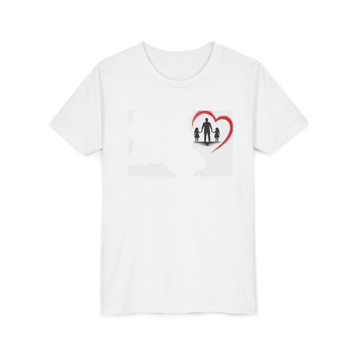 Youth Tee — “Dad Heart” Father & Kids Heart Graphic Shirt