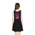 Daddy's Girl Bear Sundress — Girls' Black Sleeveless Dress with Superhero Teddy Design