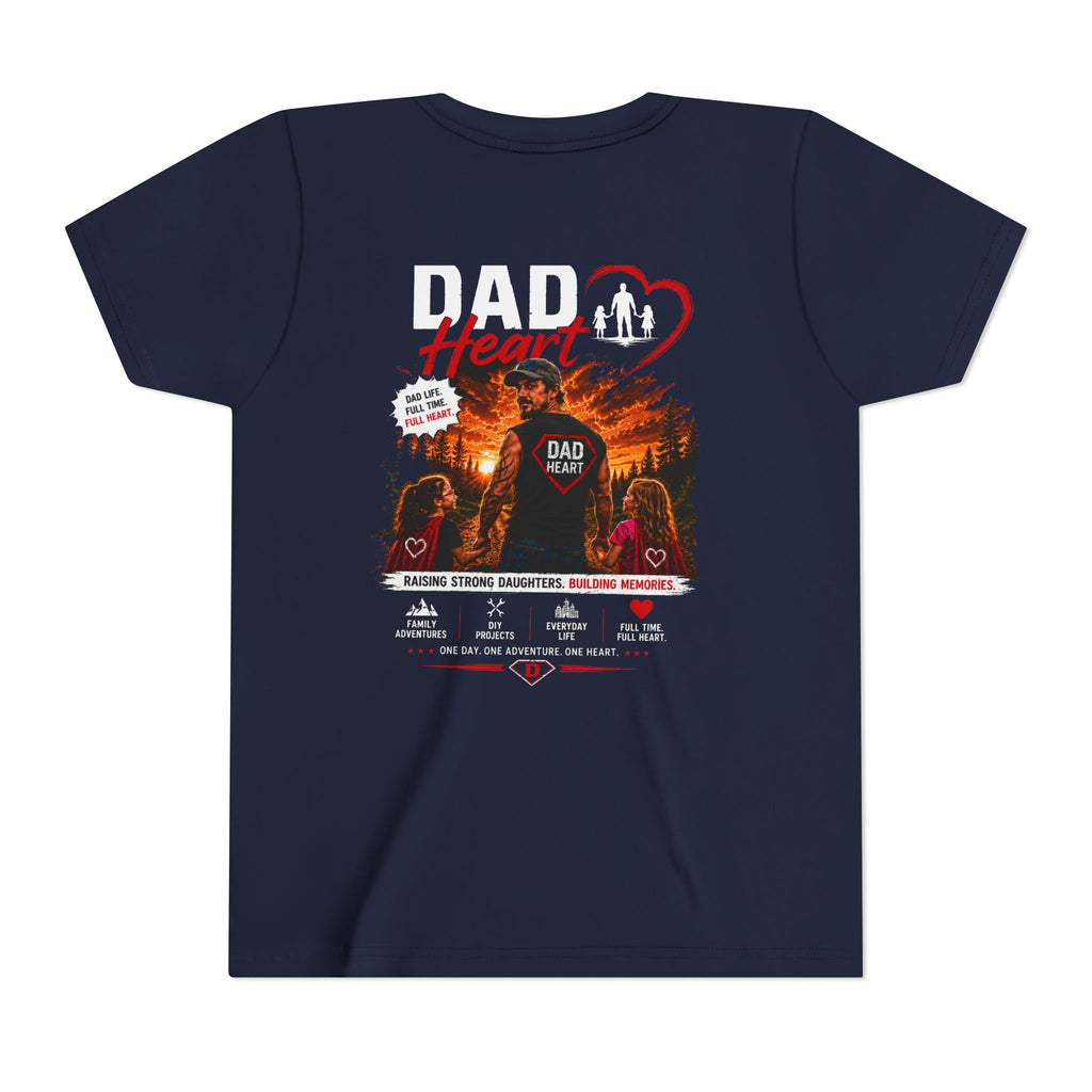Youth Tee — “Dad Heart” Father & Kids Heart Graphic Shirt
