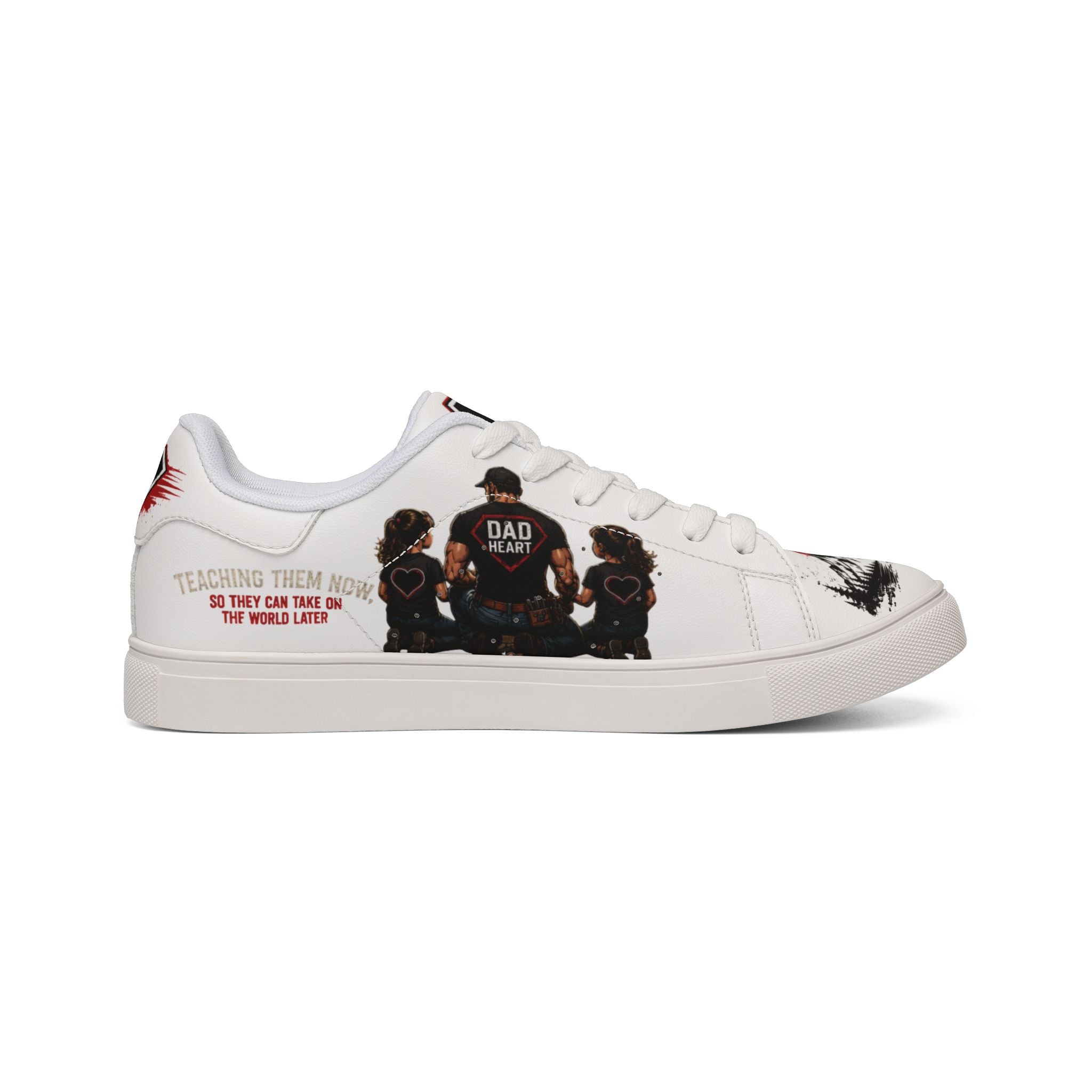 Dad Heart Low-Top Leather Sneakers — "Full Custody, Full Heart" Men's Casual Shoes