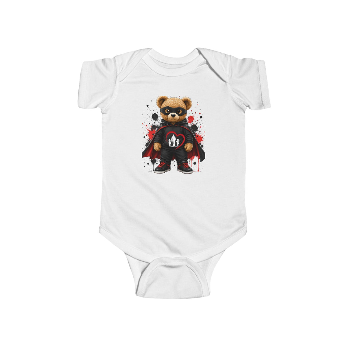 Baby Bodysuit — Teddy Superhero & Pink 'DH Girl' Heart Infant Onesie