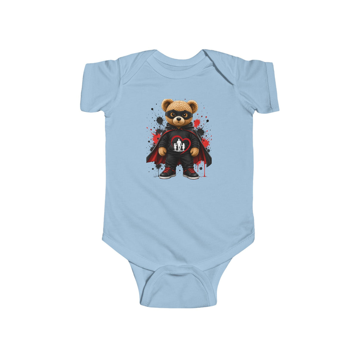 Baby Bodysuit — Teddy Superhero & Pink 'DH Girl' Heart Infant Onesie