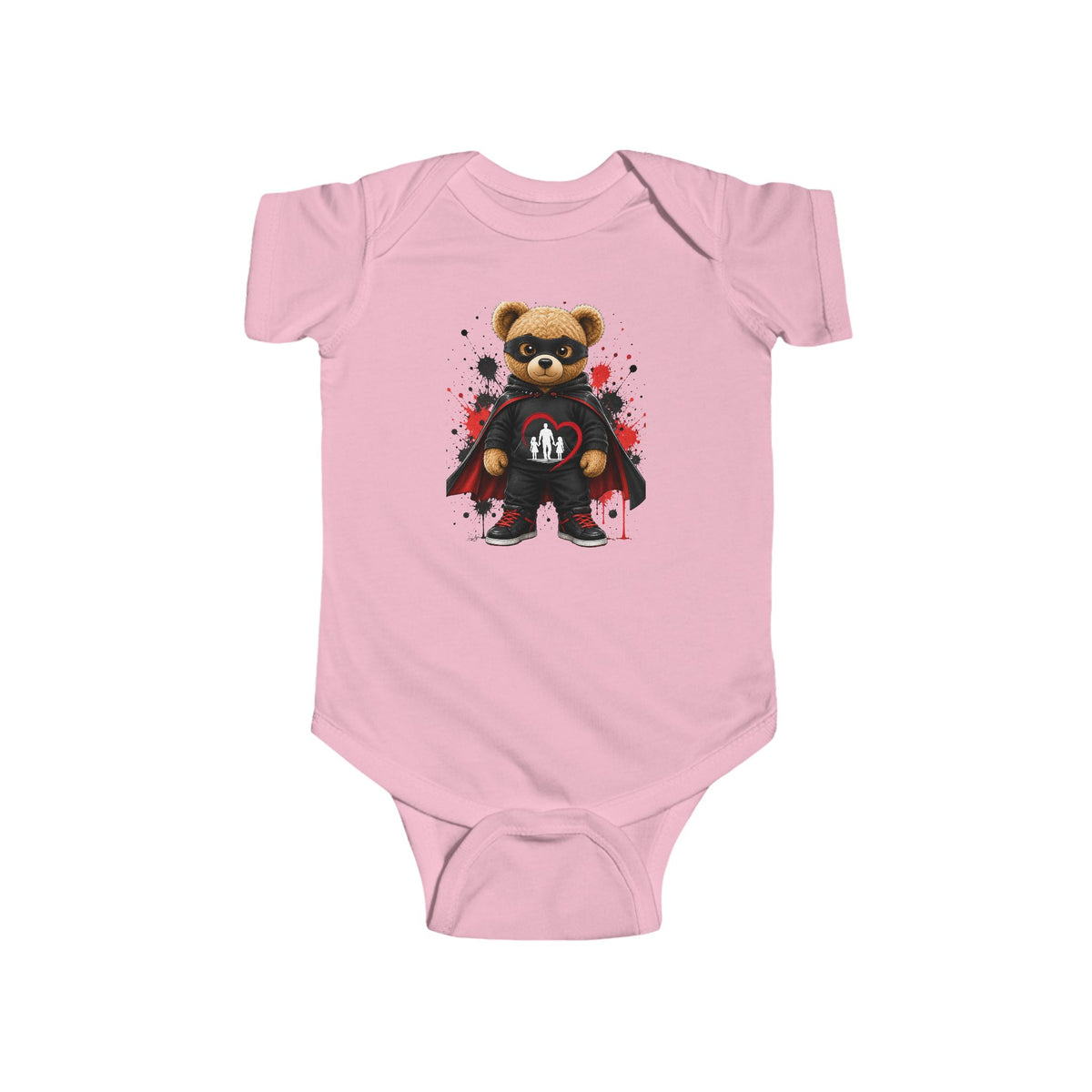 Baby Bodysuit — Teddy Superhero & Pink 'DH Girl' Heart Infant Onesie