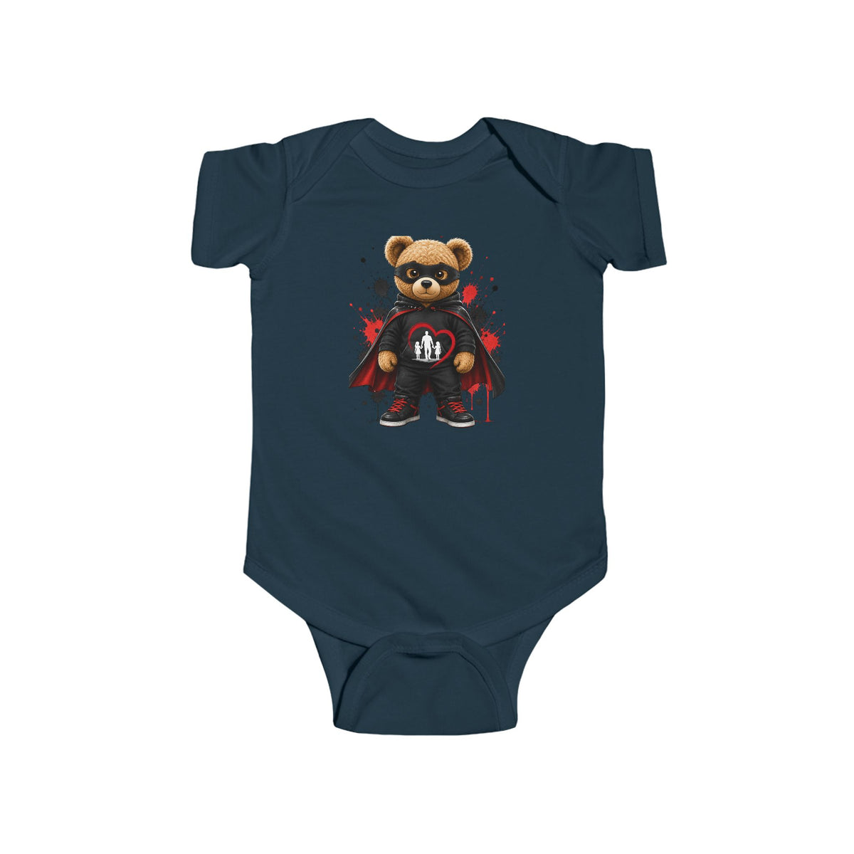 Baby Bodysuit — Teddy Superhero & Pink 'DH Girl' Heart Infant Onesie