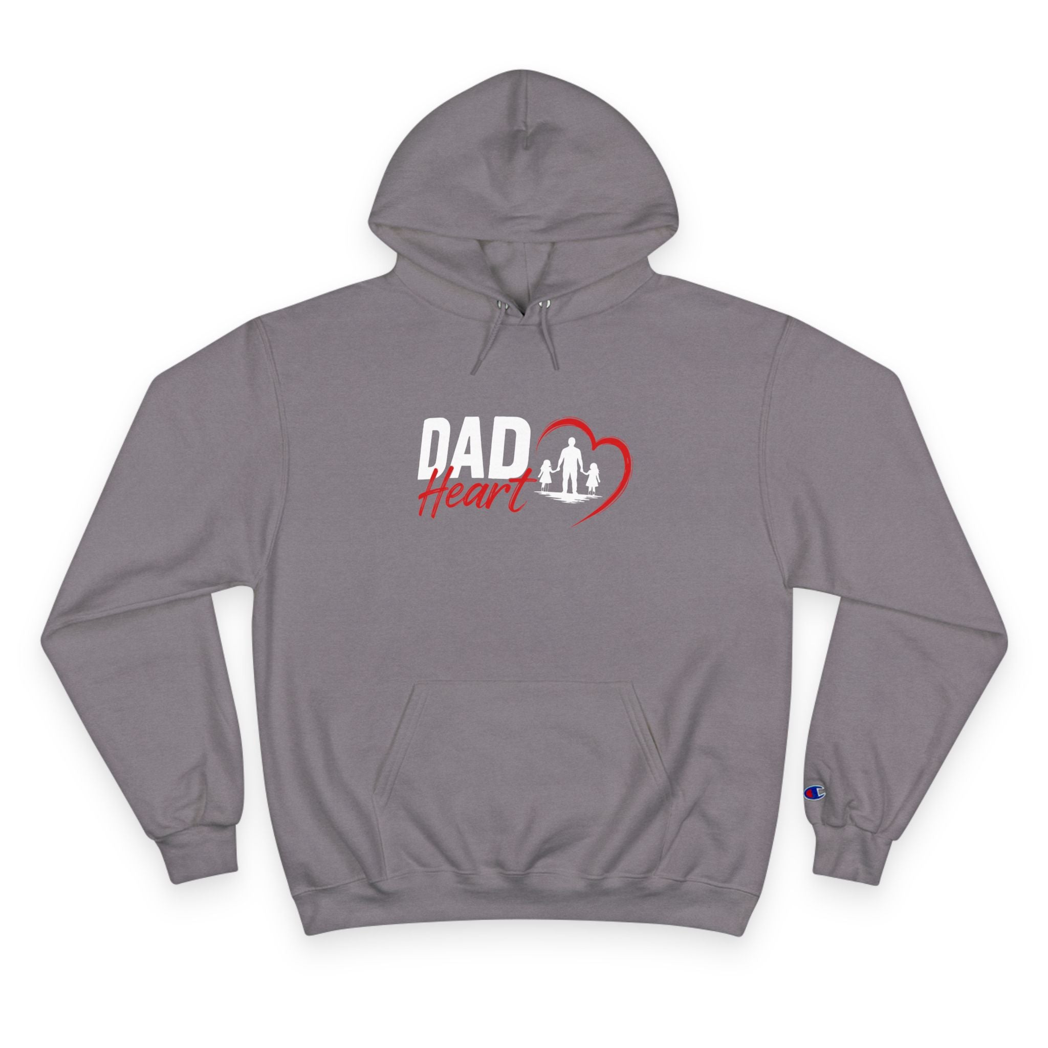 Dad Heart Hoodie — "Raising Strong Daughters" Champion Pullover for Fathers