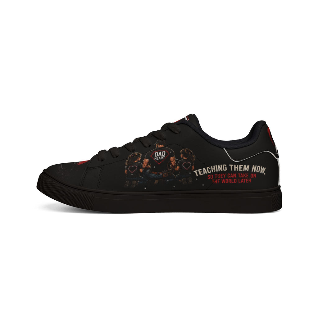 Dad Heart Low-Top Leather Sneakers — "Full Custody, Full Heart" Men's Casual Shoes