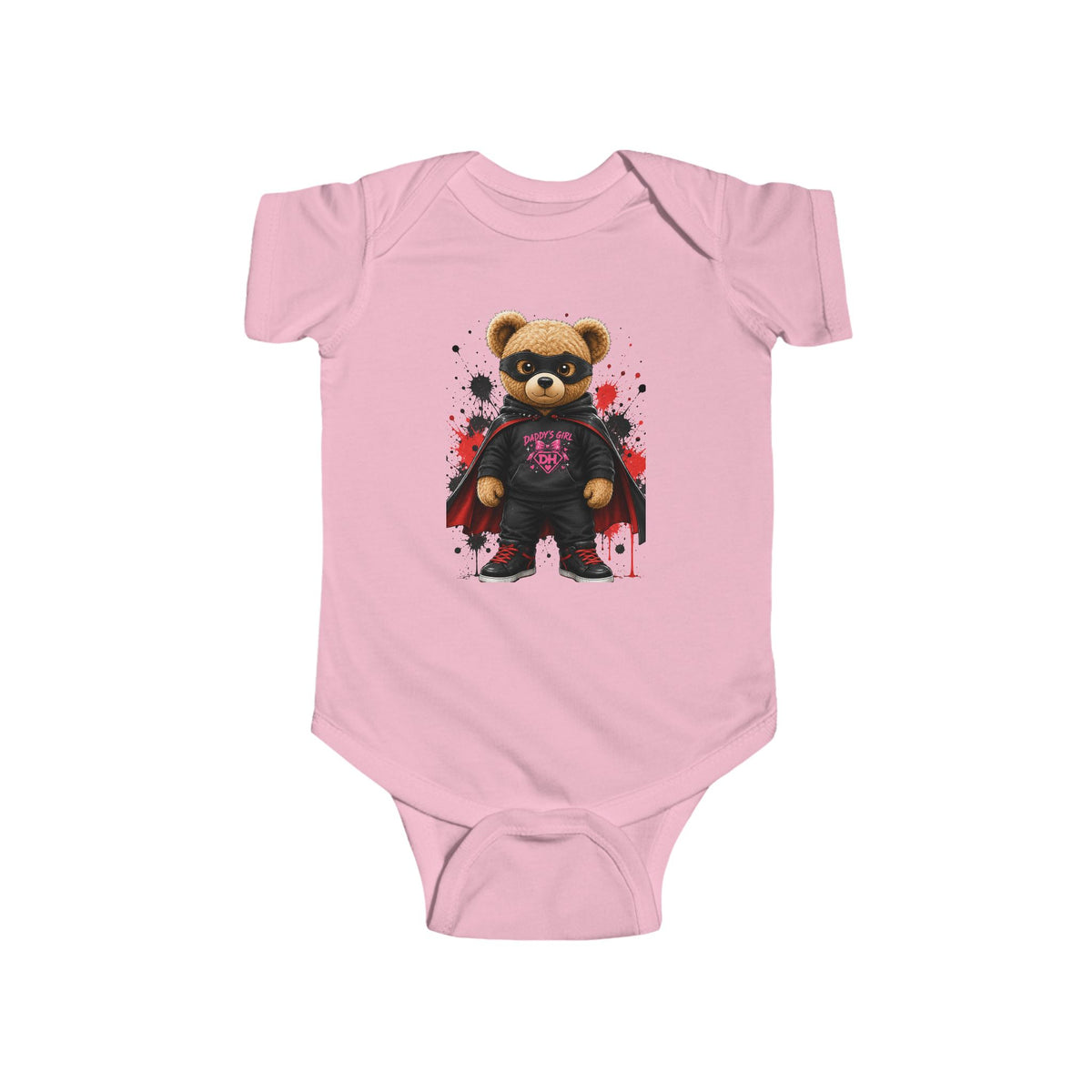Baby Bodysuit - Superhero Teddy Bear with Heart Family Graphic