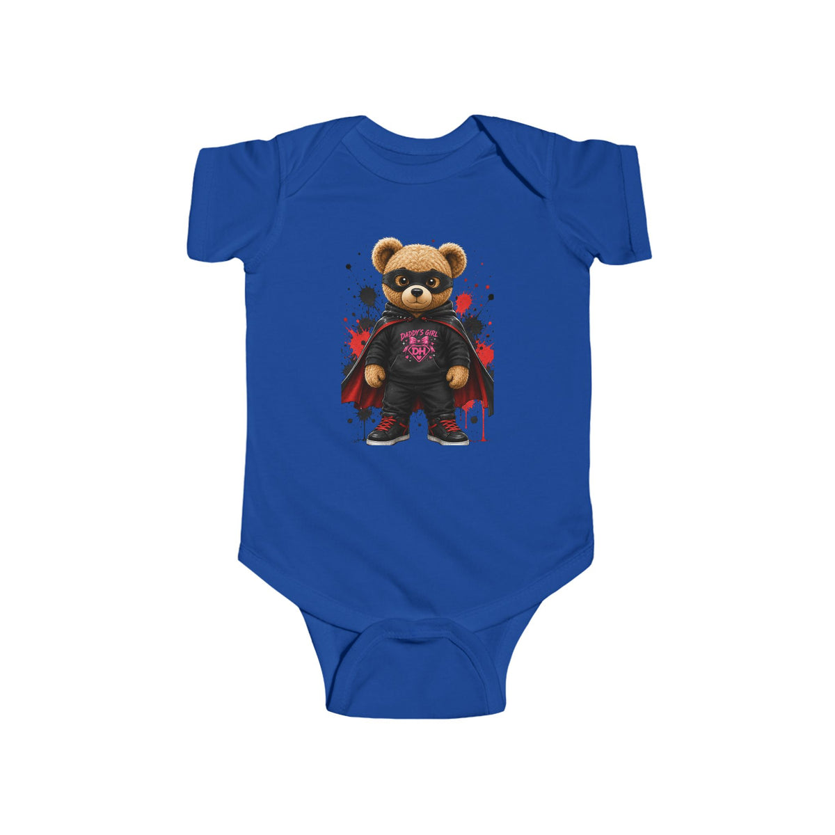 Baby Bodysuit - Superhero Teddy Bear with Heart Family Graphic