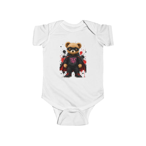 Baby Bodysuit - Superhero Teddy Bear with Heart Family Graphic