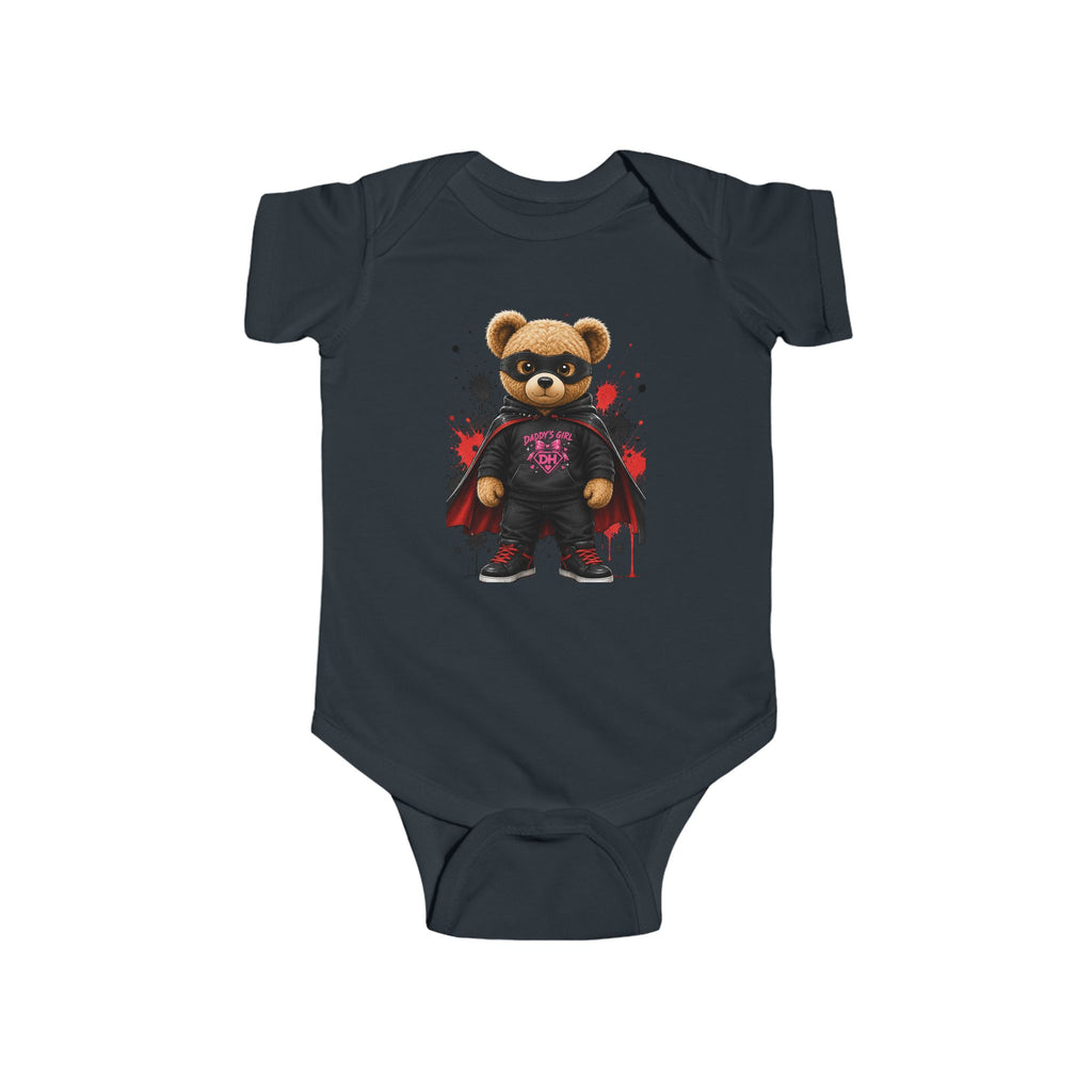 Baby Bodysuit - Superhero Teddy Bear with Heart Family Graphic