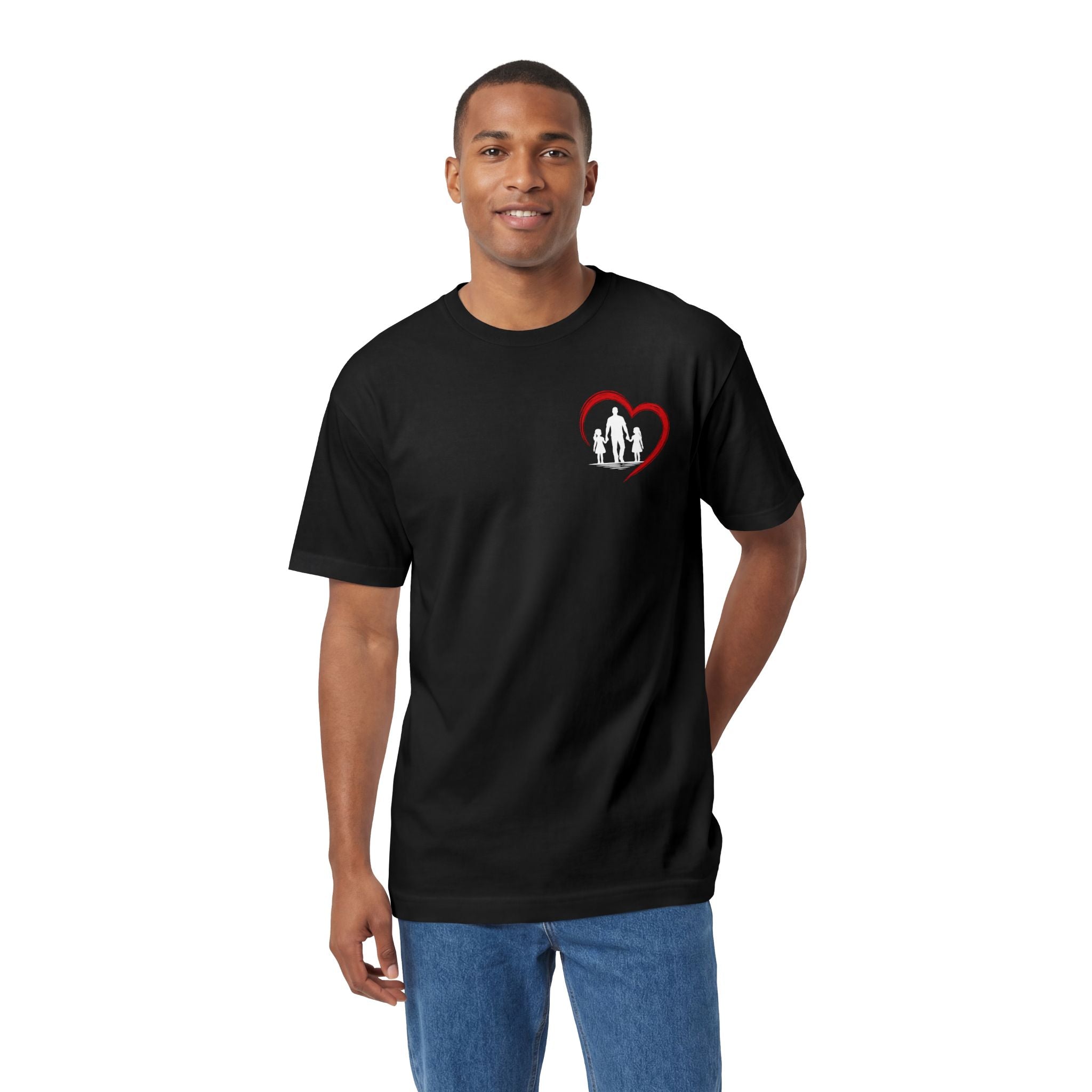 Dad Heart T‑Shirt — Proud Father Tee for Raising Daughters, Family & Outdoor Dad Gift