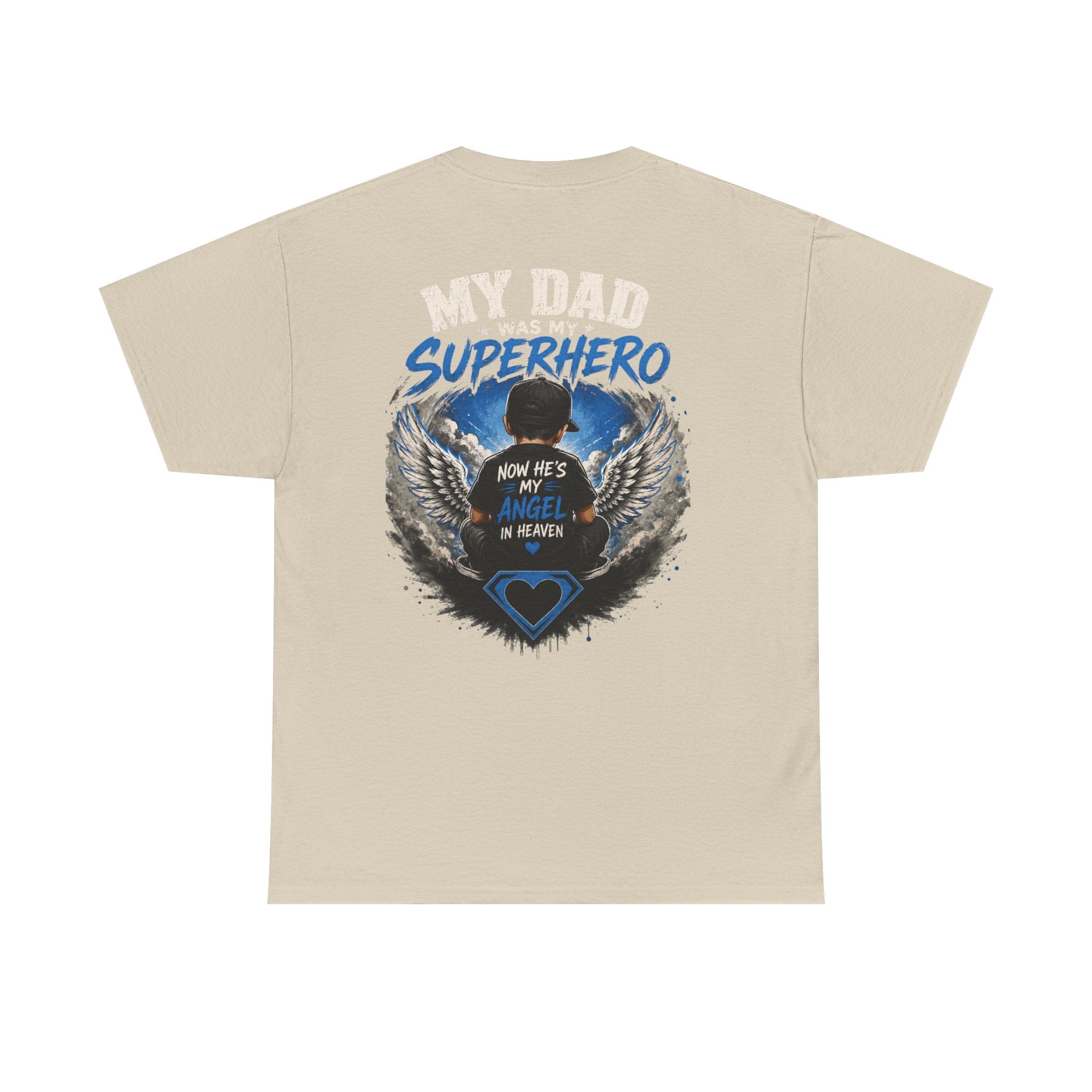 My Dad Superhero Tee — 'Now He’s My Angel in Heaven' Memorial T-Shirt
