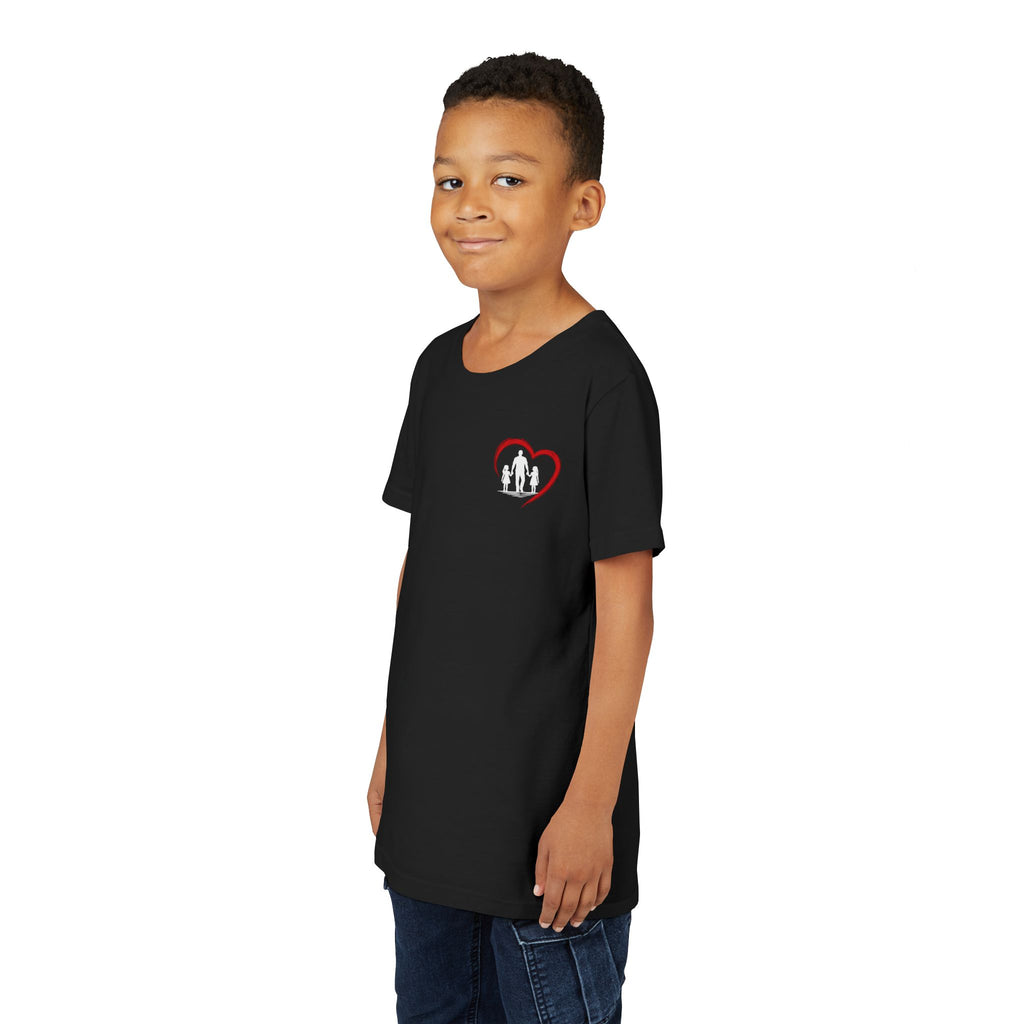 Youth Tee — “Dad Heart” Father & Kids Heart Graphic Shirt