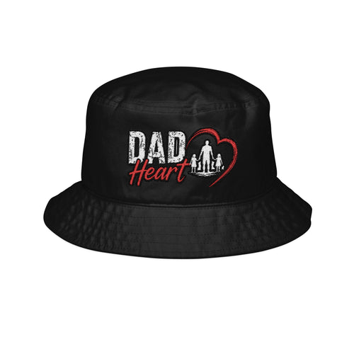 Dad Heart Embroidered Bucket Hat — Father's Day Dad & Child Love Gift
