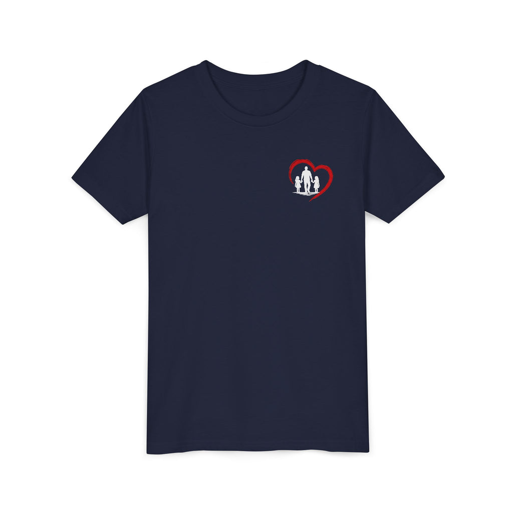 Youth Tee — “Dad Heart” Father & Kids Heart Graphic Shirt