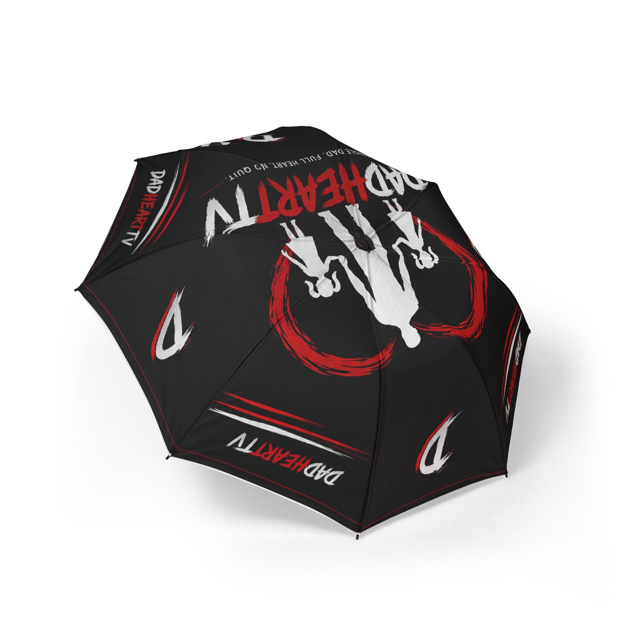 Umbrella — 'Dad & Hearty' Black Folding Semi‑Automatic Umbrella