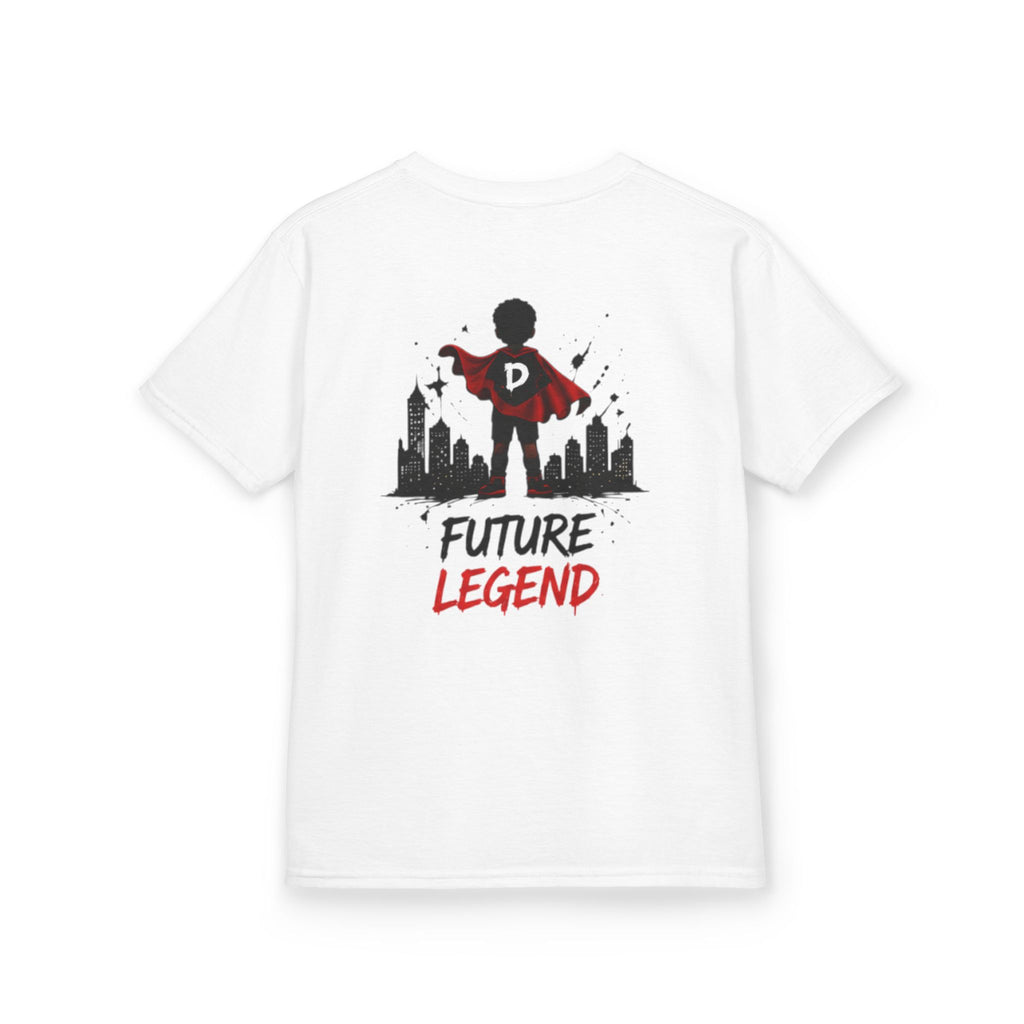 Kids Tee — "Strong Brave Loved" Front & "Future Legend" Superhero Back