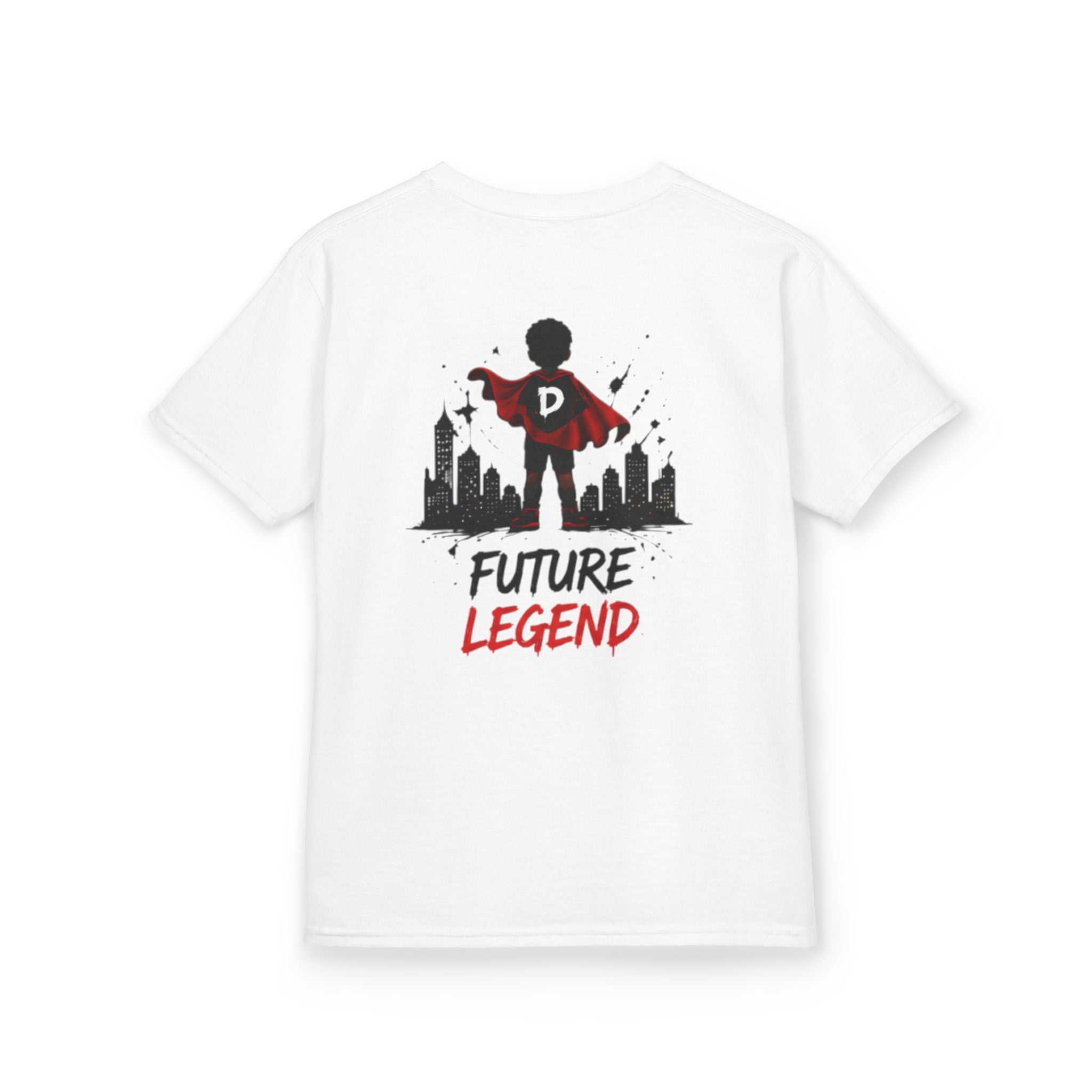 Kids Tee — "Strong Brave Loved" Front & "Future Legend" Superhero Back