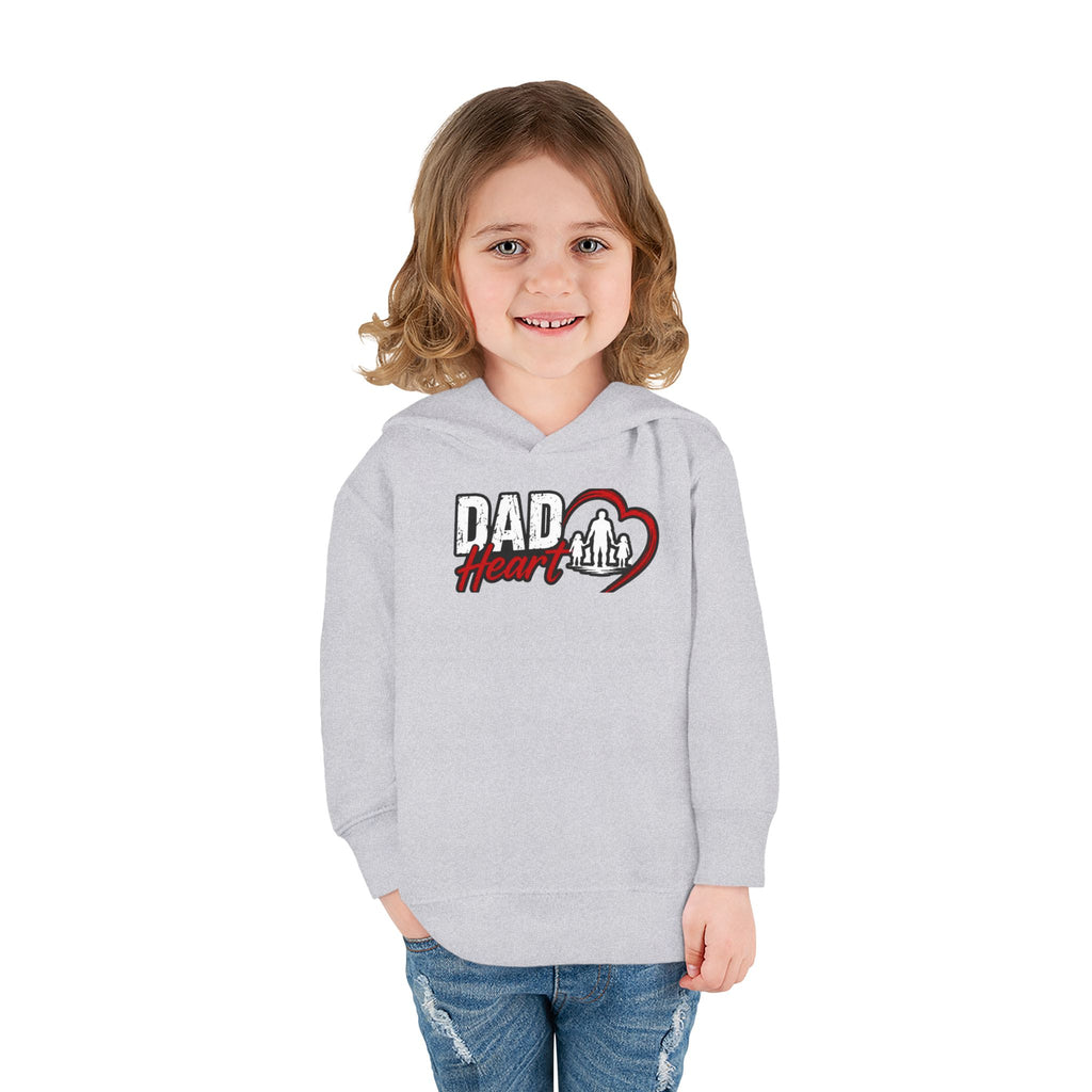 Toddler Hoodie — "Dad Heart" Superhero Bear Pullover