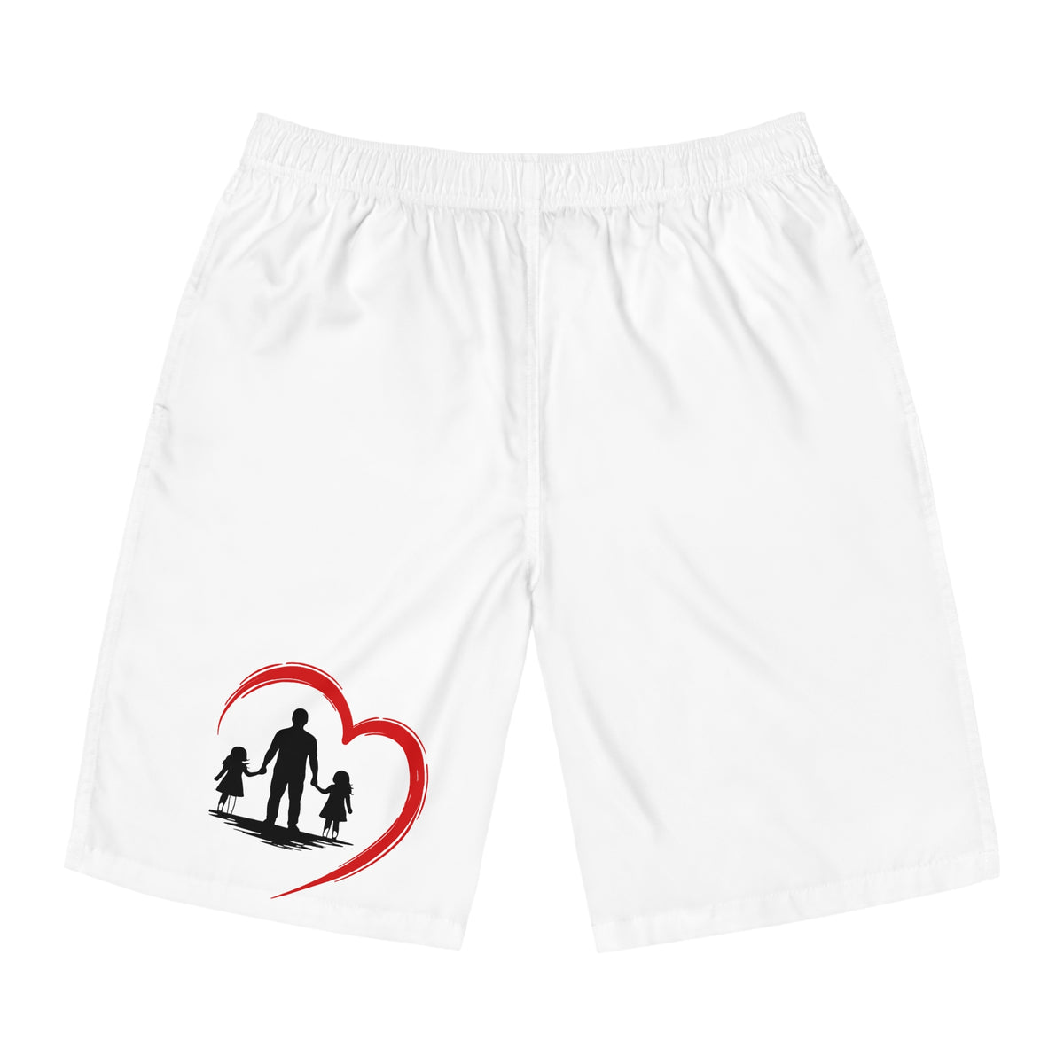 Board Shorts – Dad & Kids Heart Beach Swim Trunks