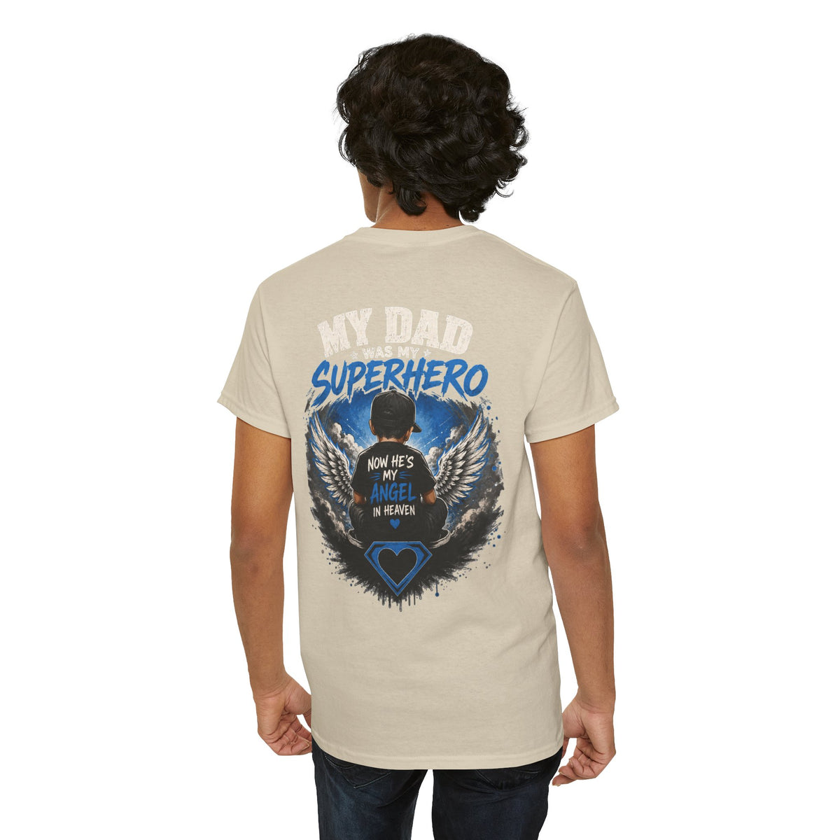 My Dad Superhero Tee — 'Now He’s My Angel in Heaven' Memorial T-Shirt