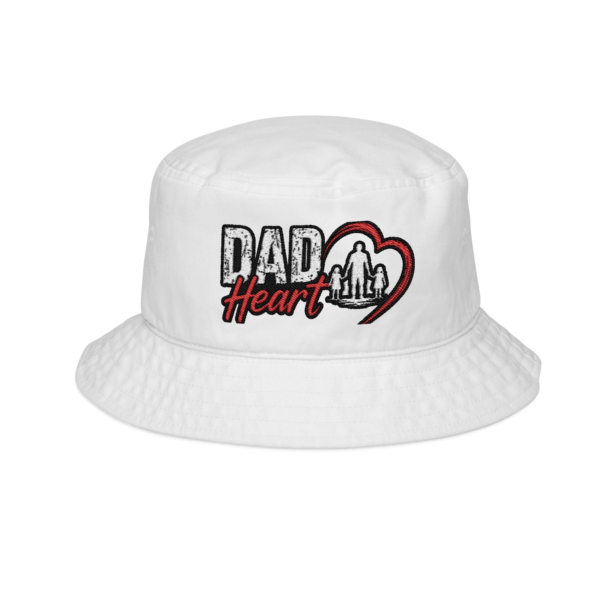 Dad Heart Embroidered Bucket Hat — Father's Day Dad & Child Love Gift