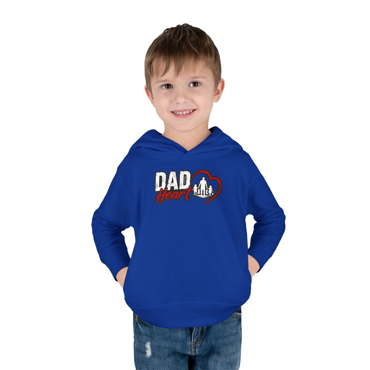 Toddler Hoodie — "Dad Heart" Superhero Bear Pullover