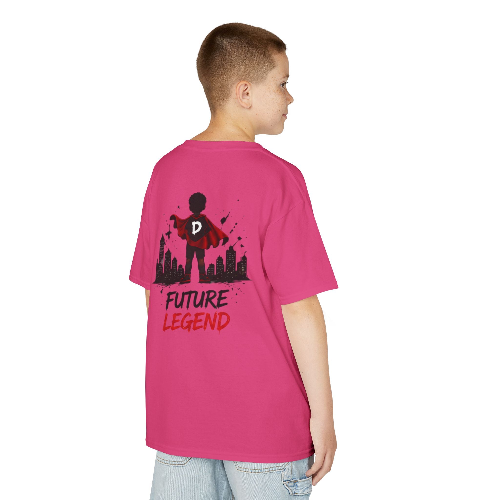 Kids Tee — "Strong Brave Loved" Front & "Future Legend" Superhero Back