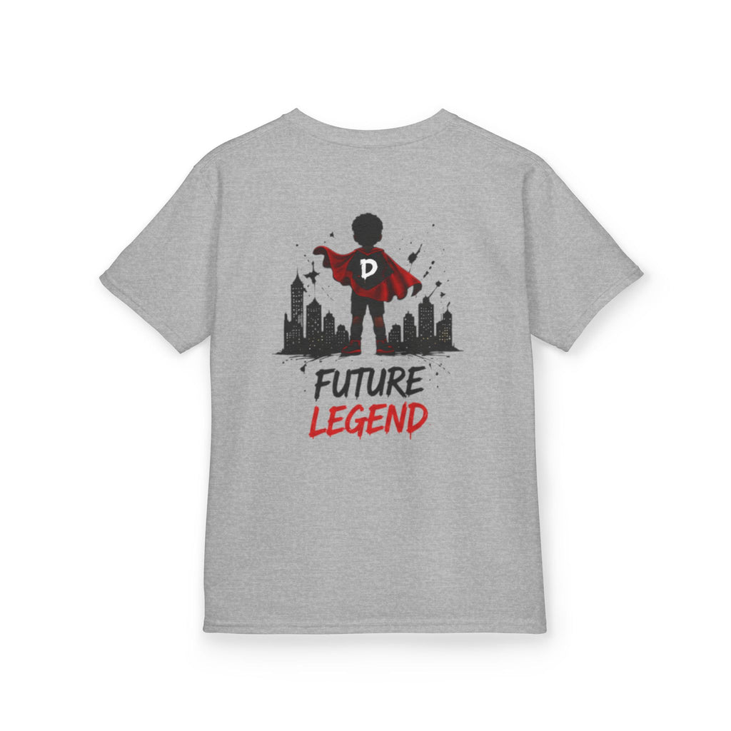 Kids Tee — "Strong Brave Loved" Front & "Future Legend" Superhero Back