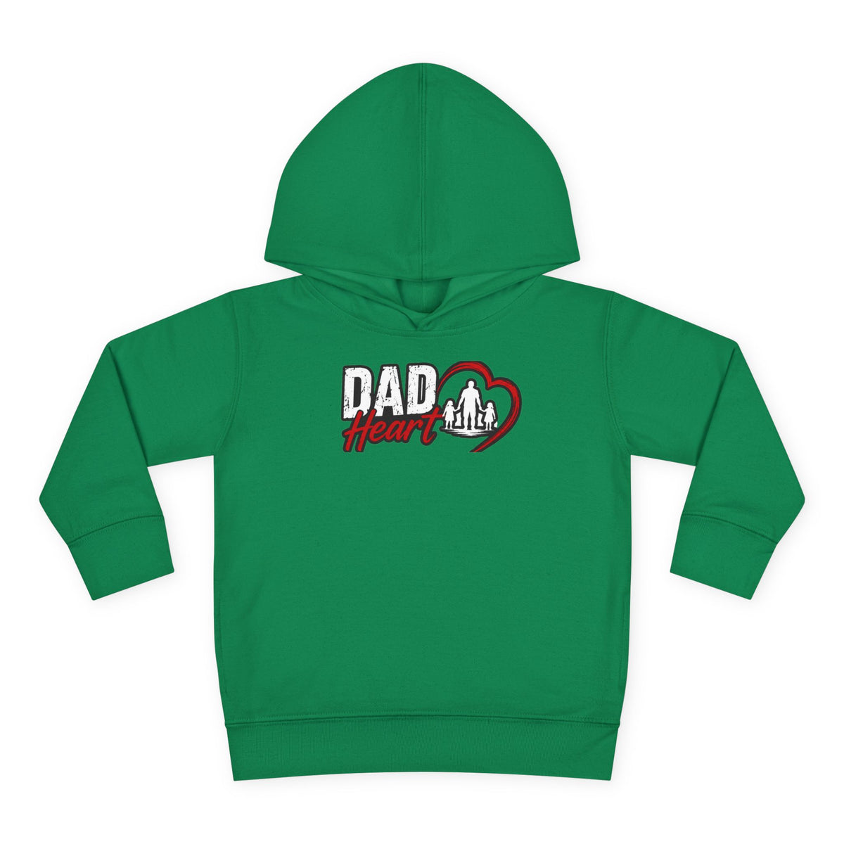 Toddler Hoodie — "Dad Heart" Superhero Bear Pullover