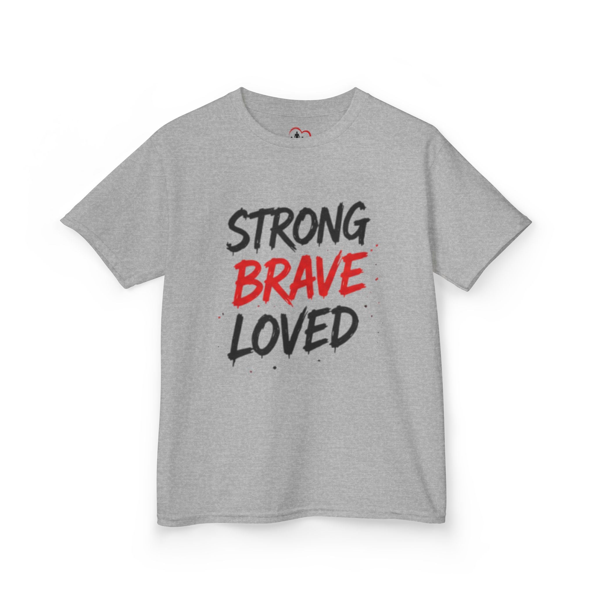 Kids Tee — "Strong Brave Loved" Front & "Future Legend" Superhero Back