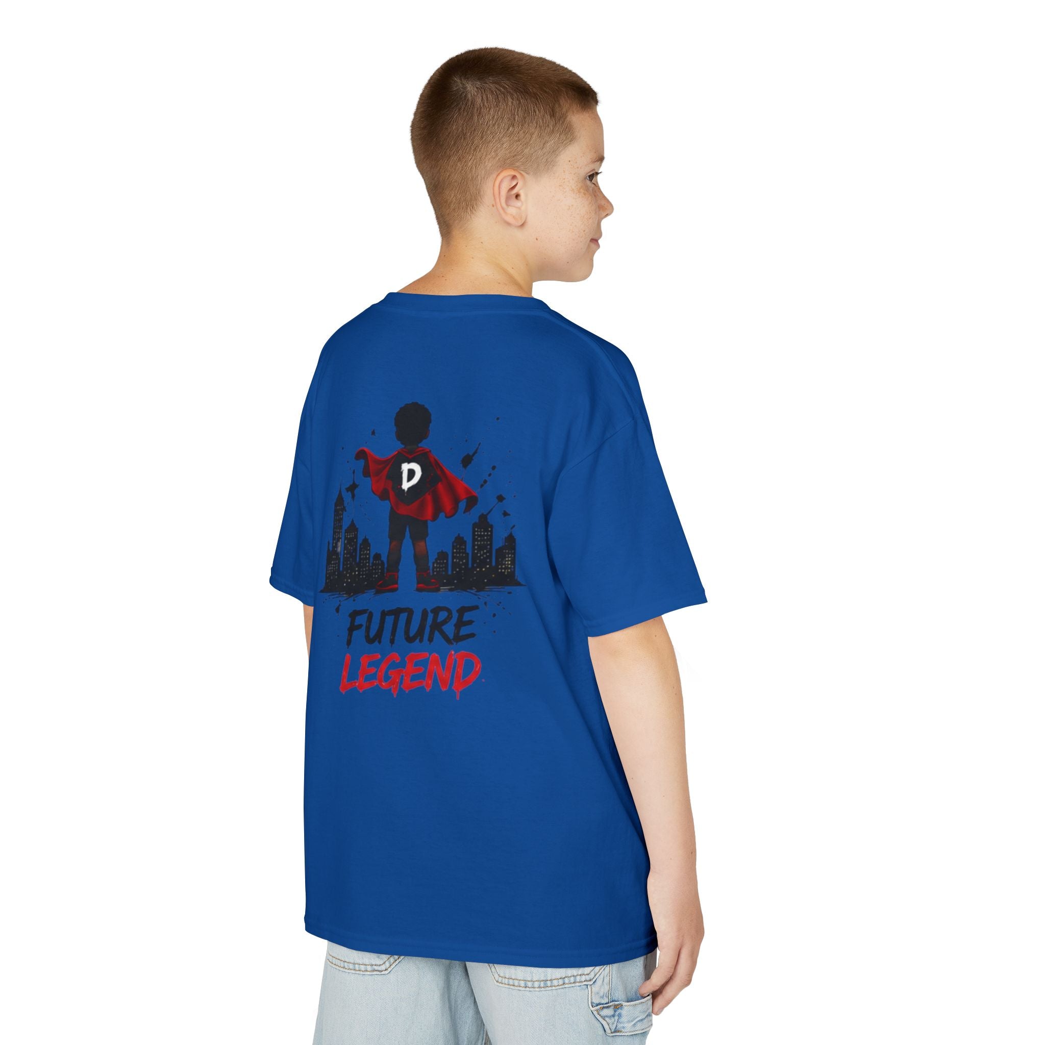 Kids Tee — "Strong Brave Loved" Front & "Future Legend" Superhero Back
