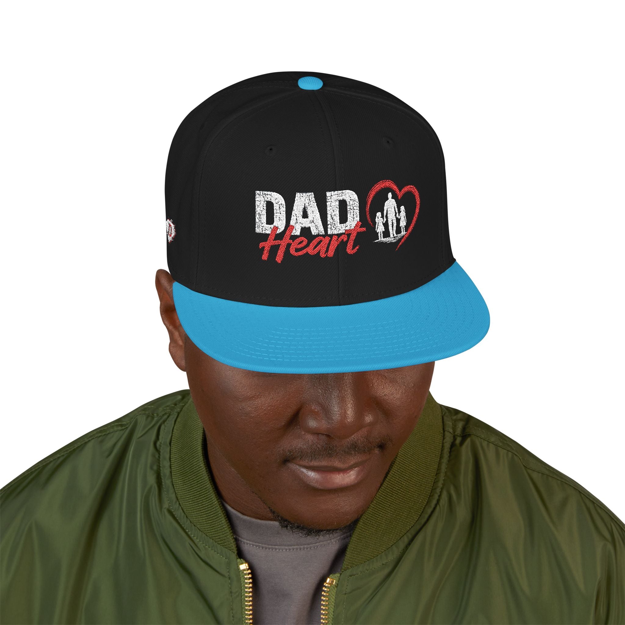 Embroidered Snapback Hat — Red Heart & Band Logo