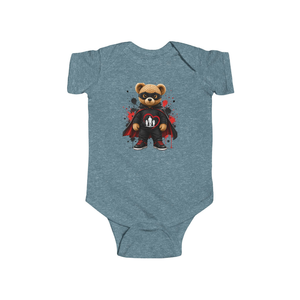 Baby Bodysuit — Teddy Superhero & Pink 'DH Girl' Heart Infant Onesie