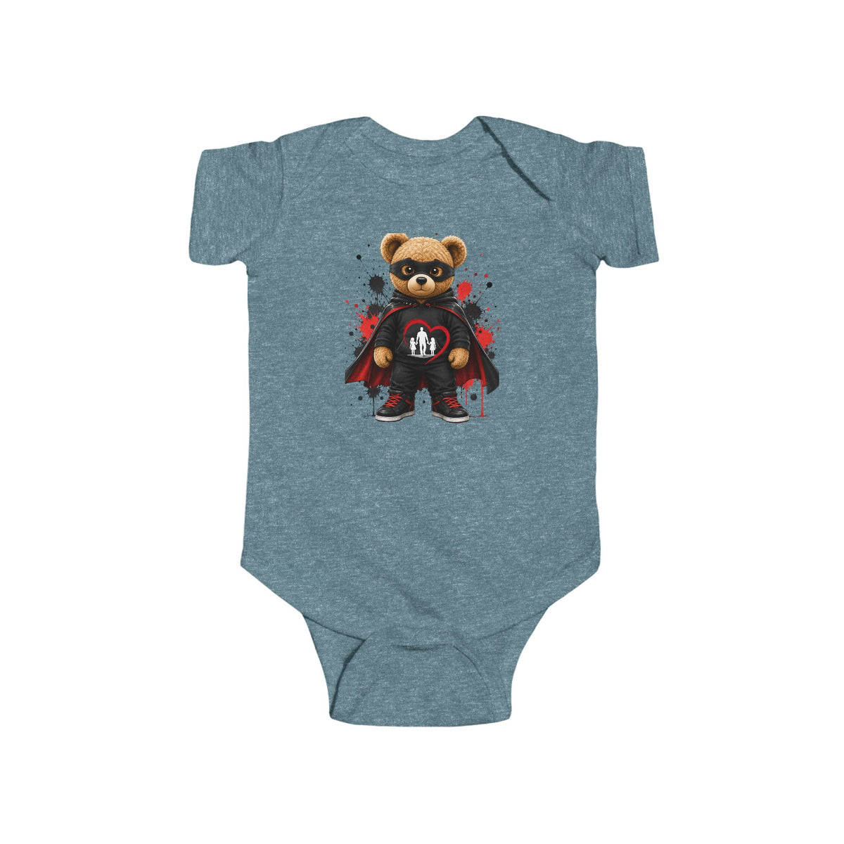 Baby Bodysuit — Teddy Superhero & Pink 'DH Girl' Heart Infant Onesie