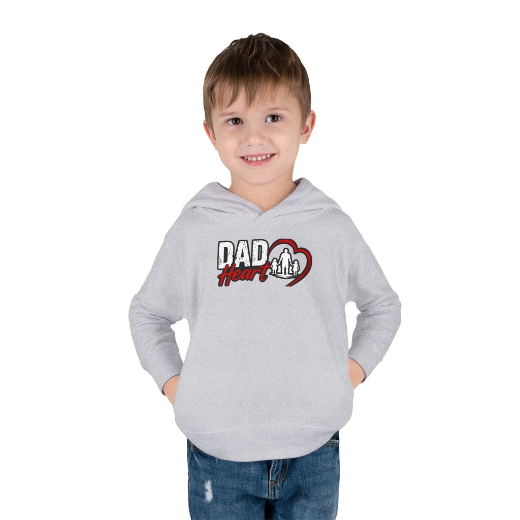 Toddler Hoodie — "Dad Heart" Superhero Bear Pullover