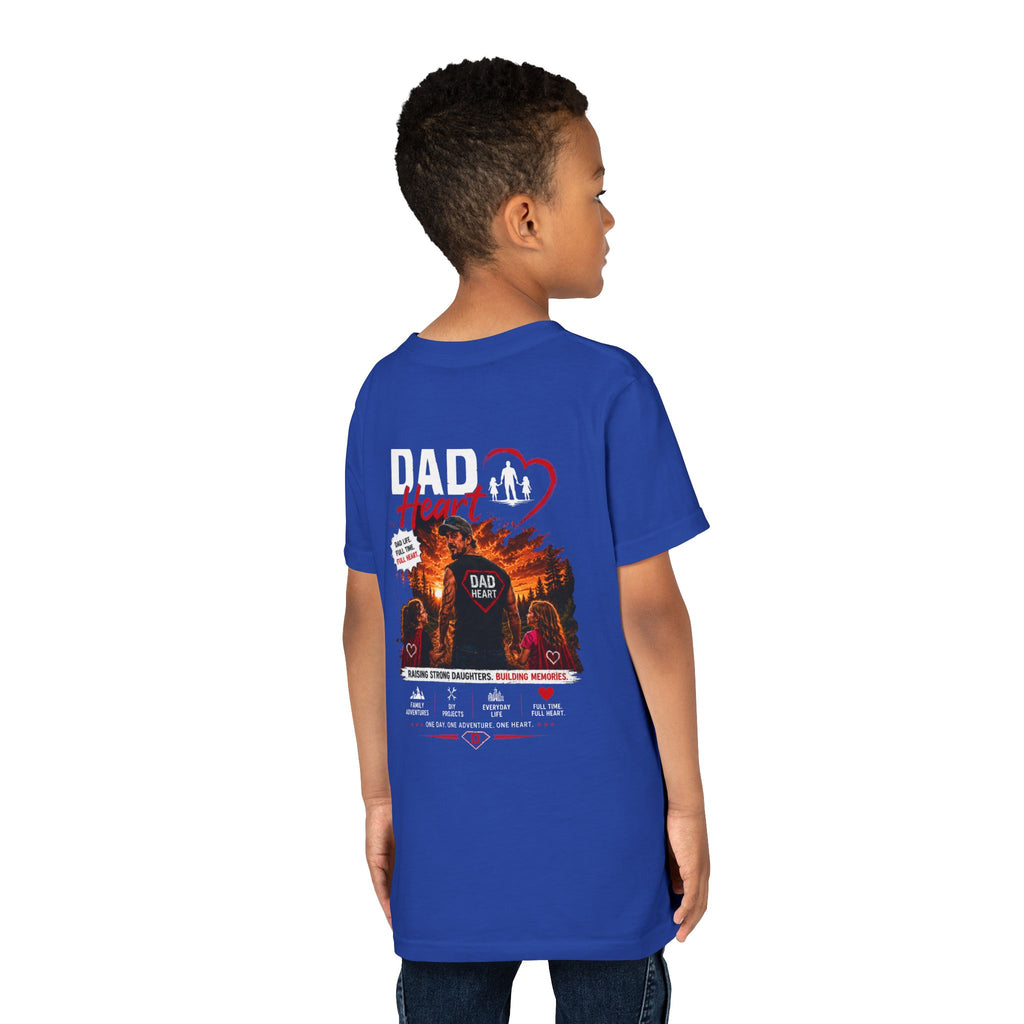 Youth Tee — “Dad Heart” Father & Kids Heart Graphic Shirt