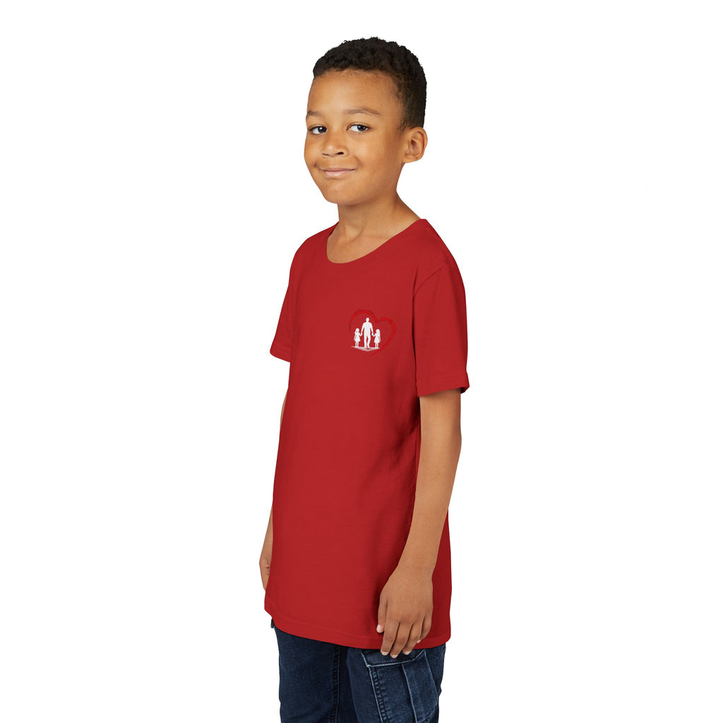 Youth Tee — “Dad Heart” Father & Kids Heart Graphic Shirt
