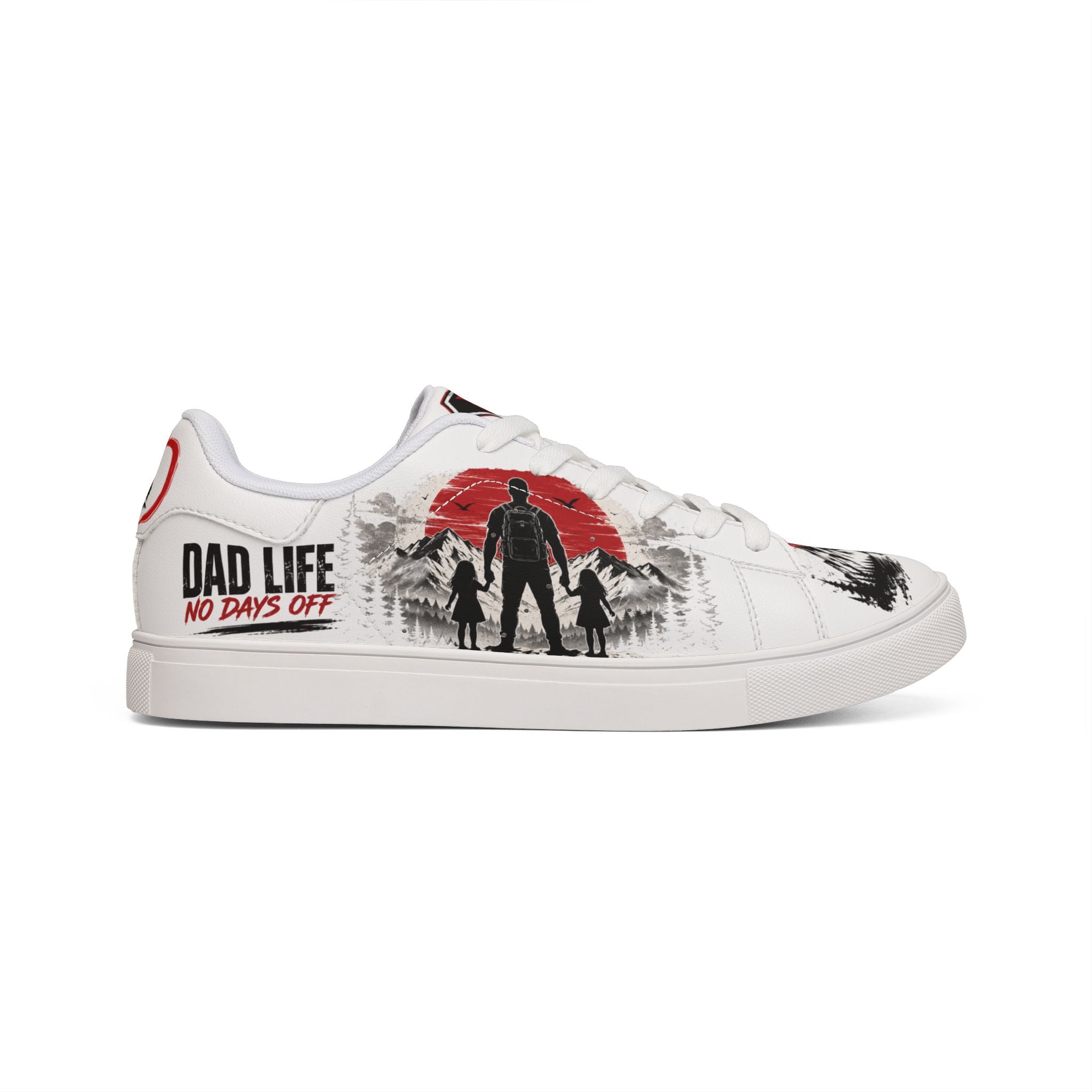 Dad Heart Low-Top Leather Sneakers — "Full Custody, Full Heart" Men's Casual Shoes