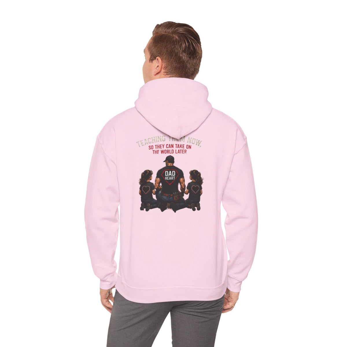 Dad Life Hoodie — 'Dad Heart' Father & Kids Matching Hoodie, 'Teach Them Now' Family Father's Day Gift