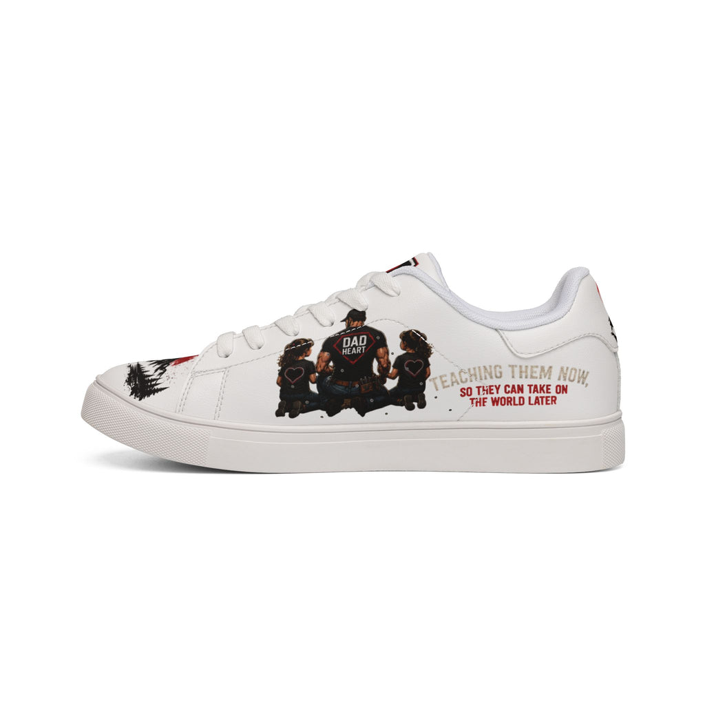 Dad Heart Low-Top Leather Sneakers — "Full Custody, Full Heart" Men's Casual Shoes